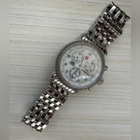 Michele Silver Chronograph Watch